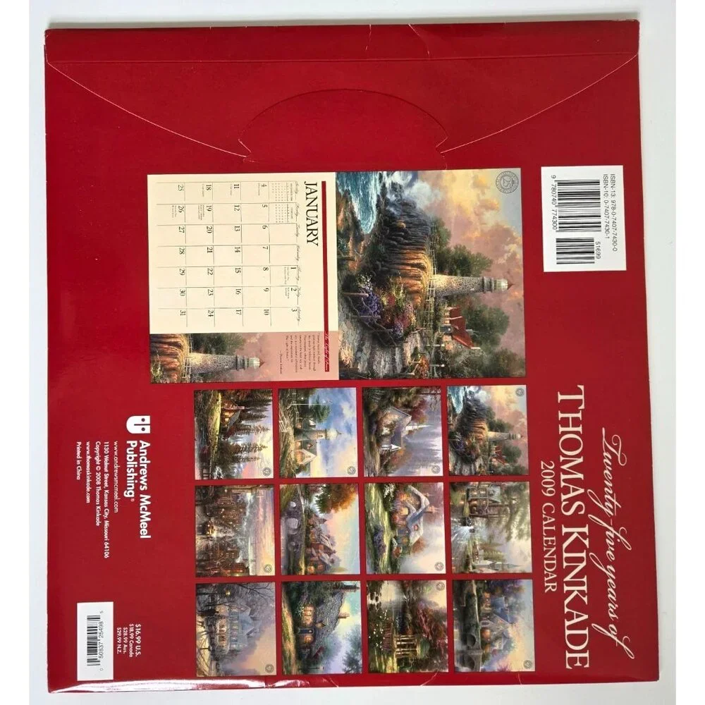 Thomas Kinkade 2009 Special Collectors Edition Calendar COA Landscape Prints